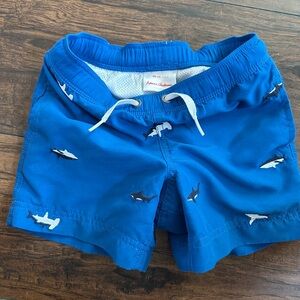 Blue Shark Print Swim Shorts